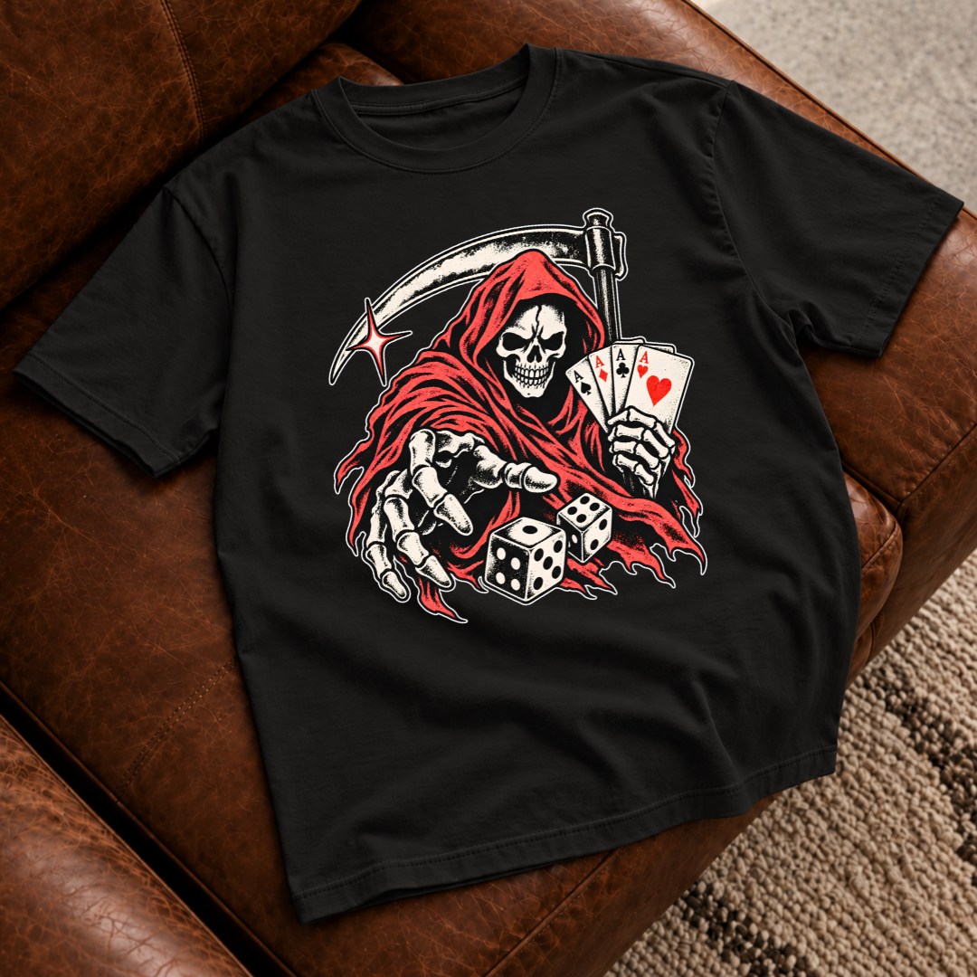 Grim Reaper Gambler T-Shirt